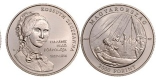 2017 Kossuth Zsuzsanna születésének 200. évfordulójára - színesfém érme 2017 Kossuth Zsuzsanna születésének 200. évfordulójára - színesfém érme